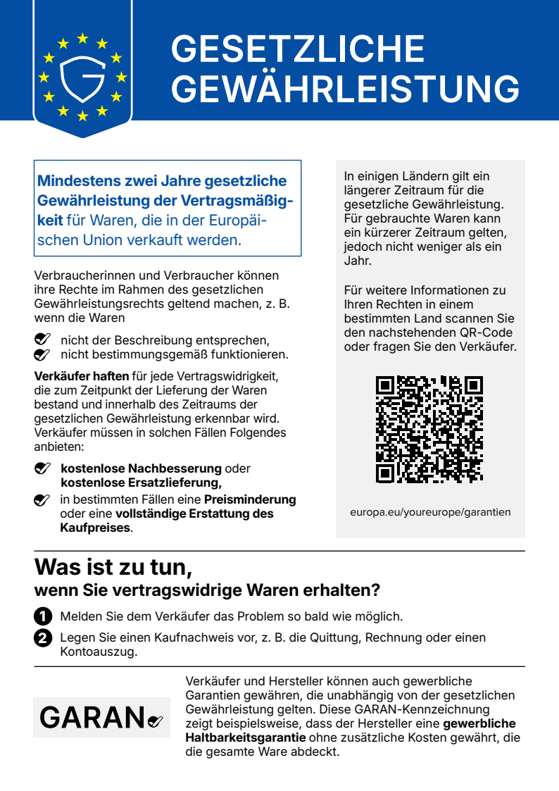 Gewährleistungslabel und GARAN-Label