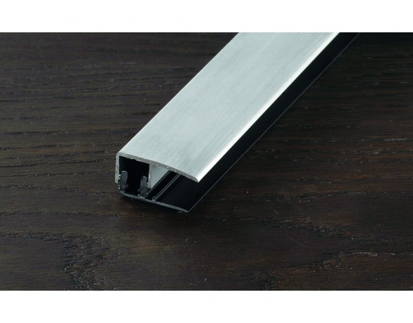 PROVARIOclip Abschlussprofil, 7-18mm Deckprofil Alu eloxiert Silber gebürstet, 100cm