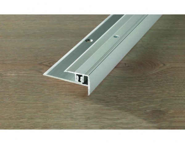 PROSTEP Universal Treppenkantenprofil schraubbar, 6,5-15mm, Aluminium eloxiert Silber, 100cm, SB-ver